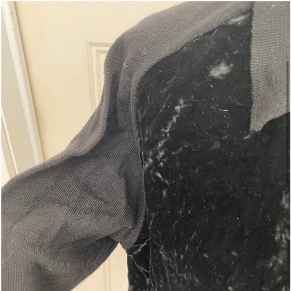 Vintage Robert Scott women's medium wool velvet button front collared cardigan - Picture 4 of 10